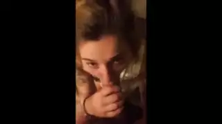 teenager gives a hot wet blowjob to lover